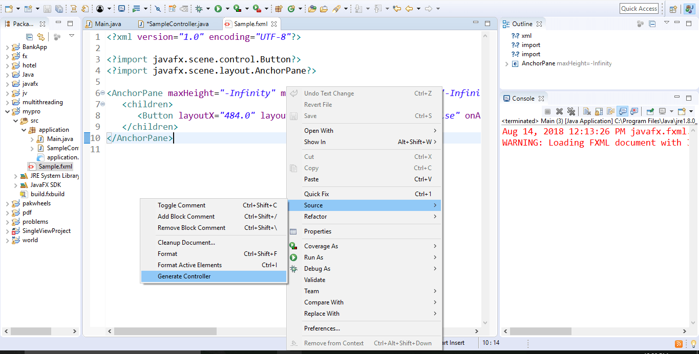 javafx Can I automatically generate controller classes from FXML