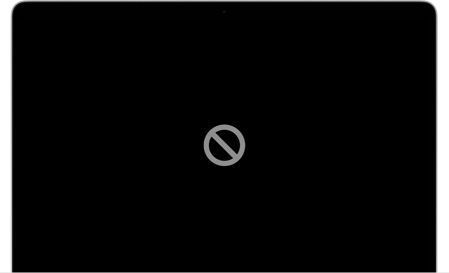 macos MacBook Pro displays Apple Logo and Prohibitory Symbol Ask