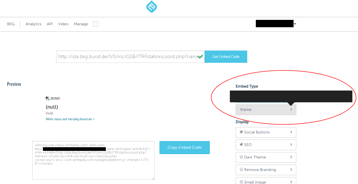 Which requirements in Embed.ly are necessary to build a https IFrame
