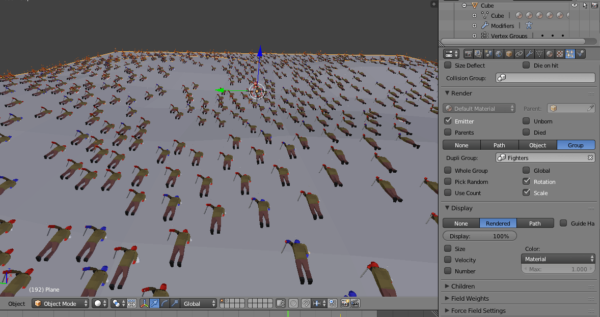 blender internal render engine Particle system objects rotated wrong