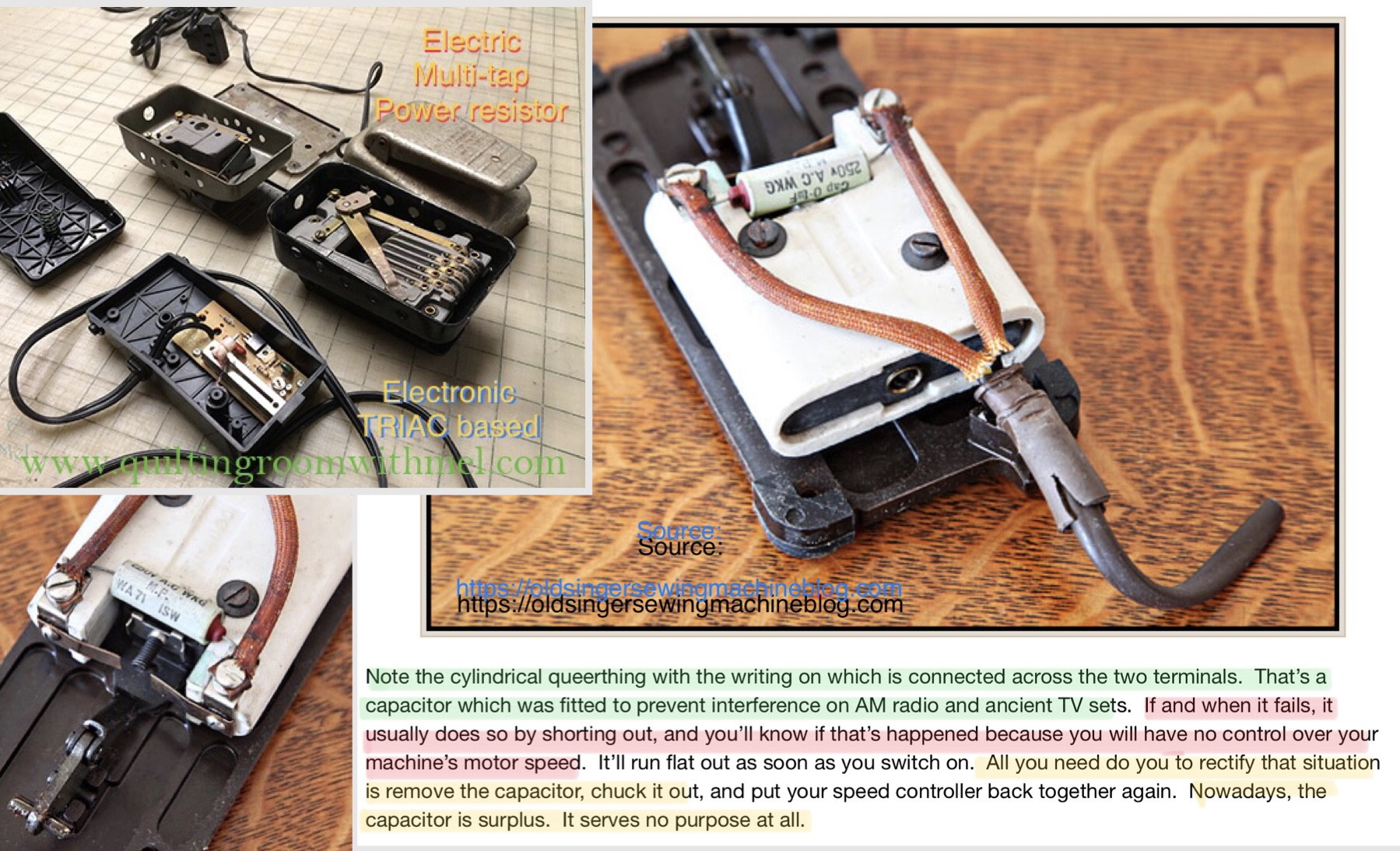 Old sewing machine motor filter/capacitor schematic/wiring Electrical