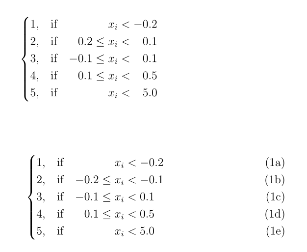 horizontal alignment Align inequalities in cases TeX LaTeX Stack