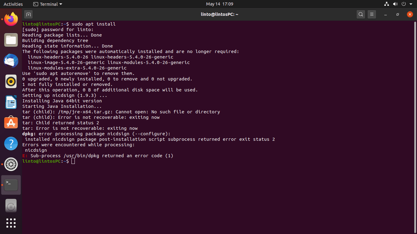 Digital Signature Softaware installation error Ask Ubuntu