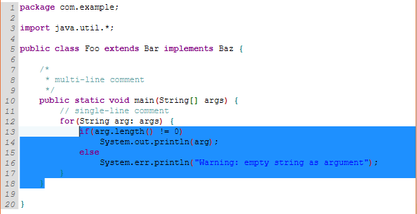 java RichTextFx change selected text color and line number background