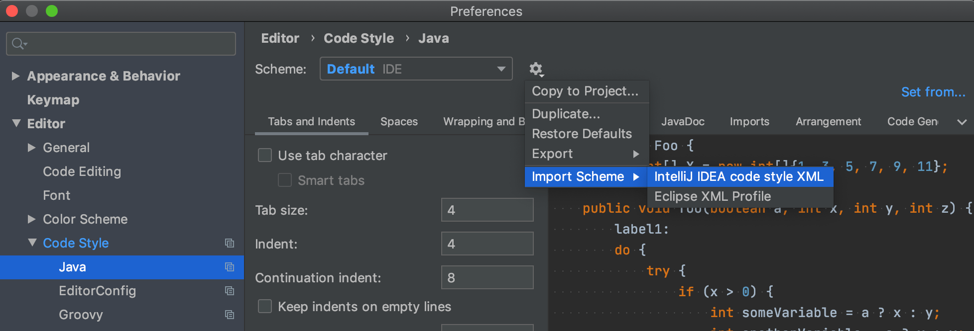 configuration How to import .XML code style into IntelliJ Idea 15 Stack Overflow