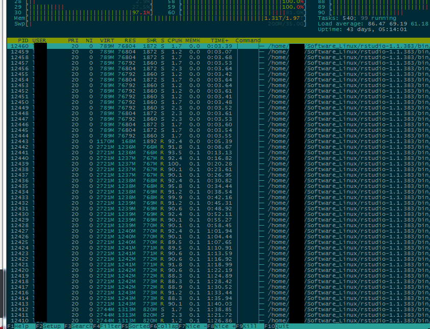 r Why does it take so long until my workers start my big matrix