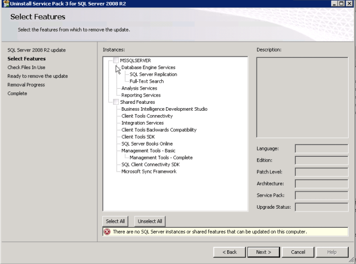 Can't uninstall SQL Server 2008 R2 SP3 Database Administrators Stack