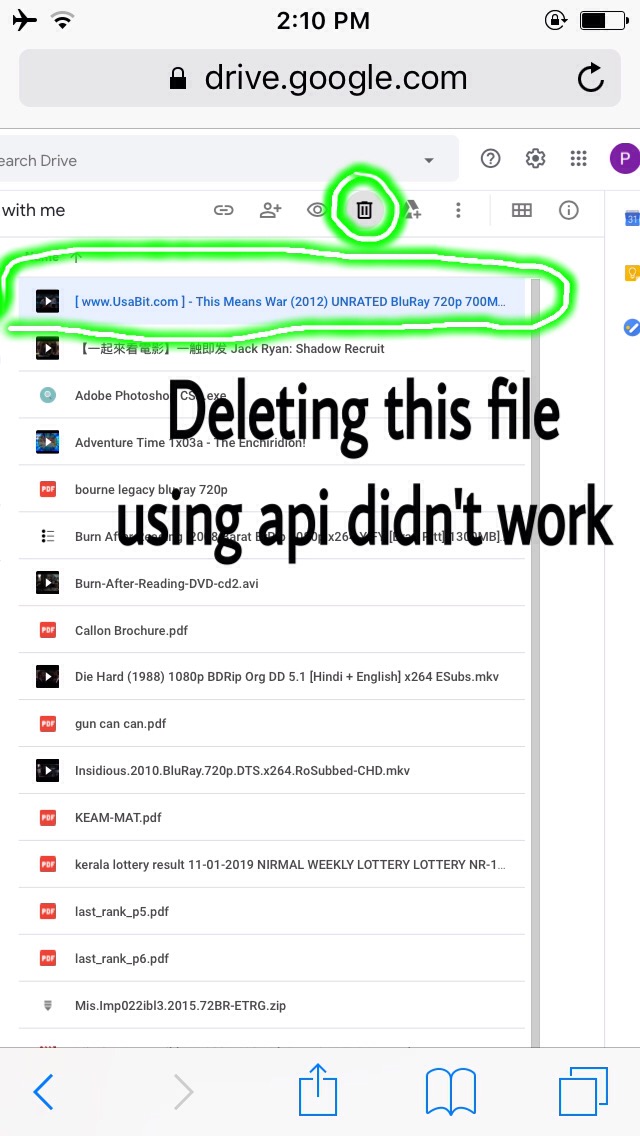 python Insufficient permission error while deleting files google