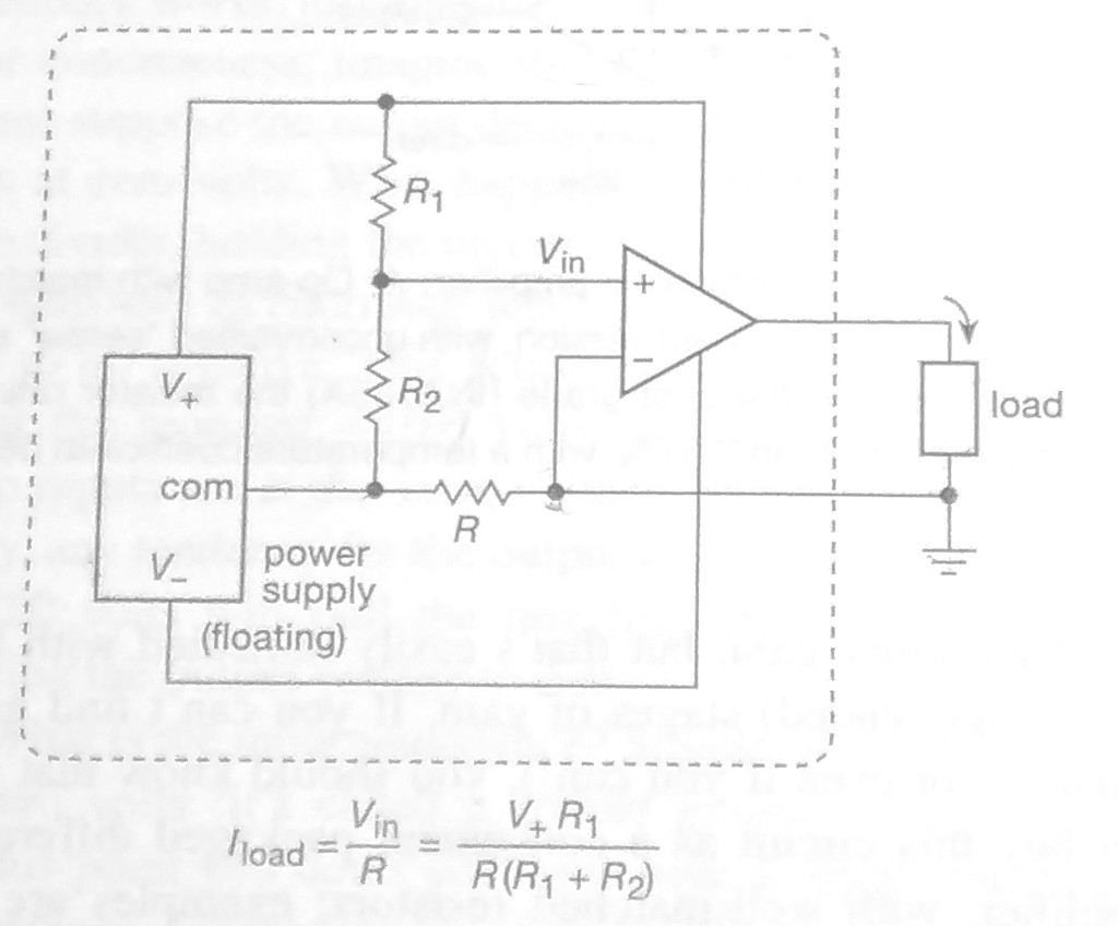 Electronic Current source with grounded Load and floating power