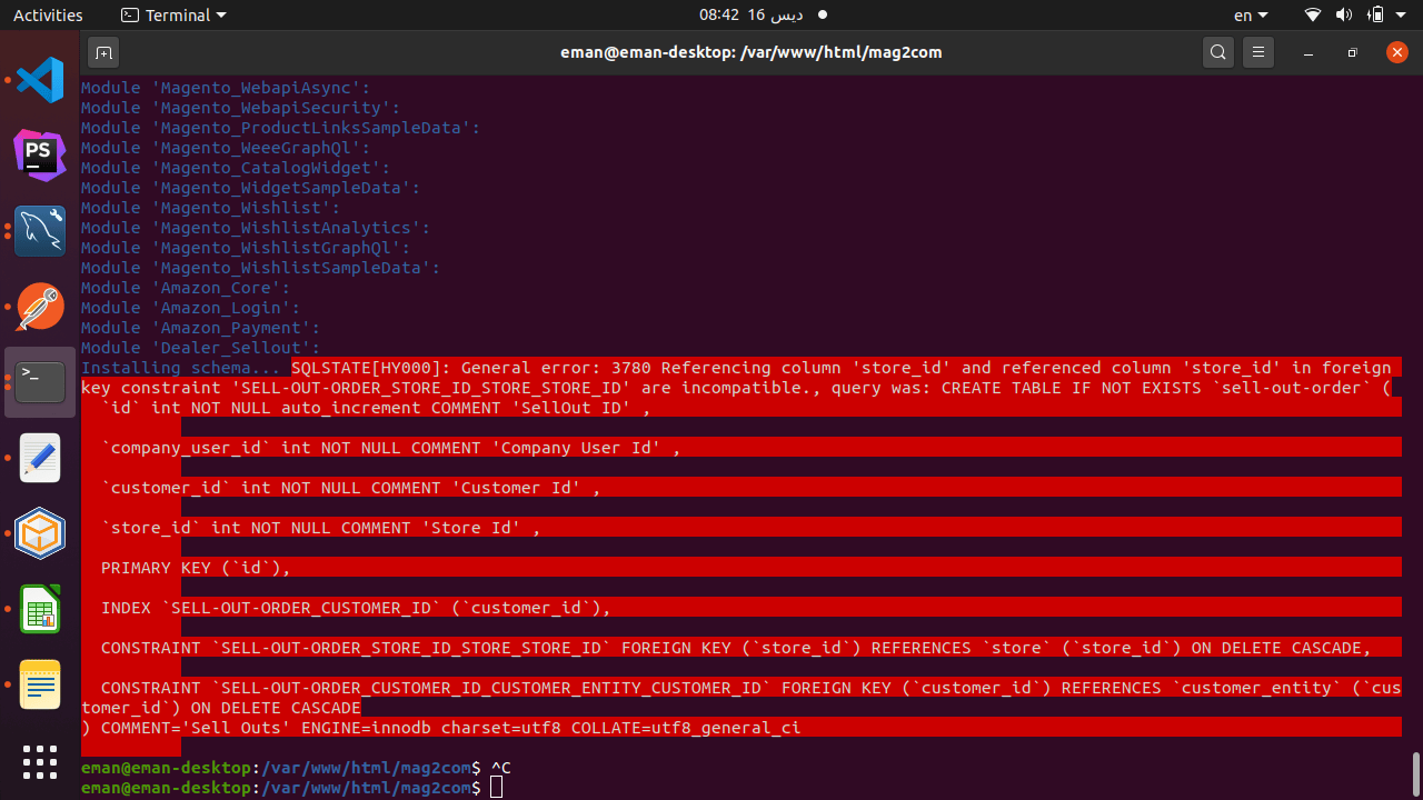 php SQLSTATE[HY000] General error 3780 Referencing column 'store_id