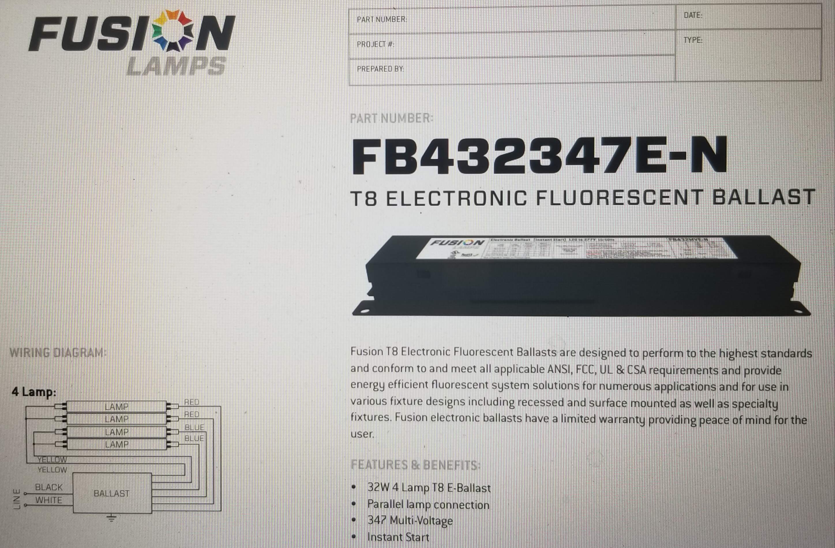 Ballast wiring for 4 tube lights? - Home Improvement Stack Exchange