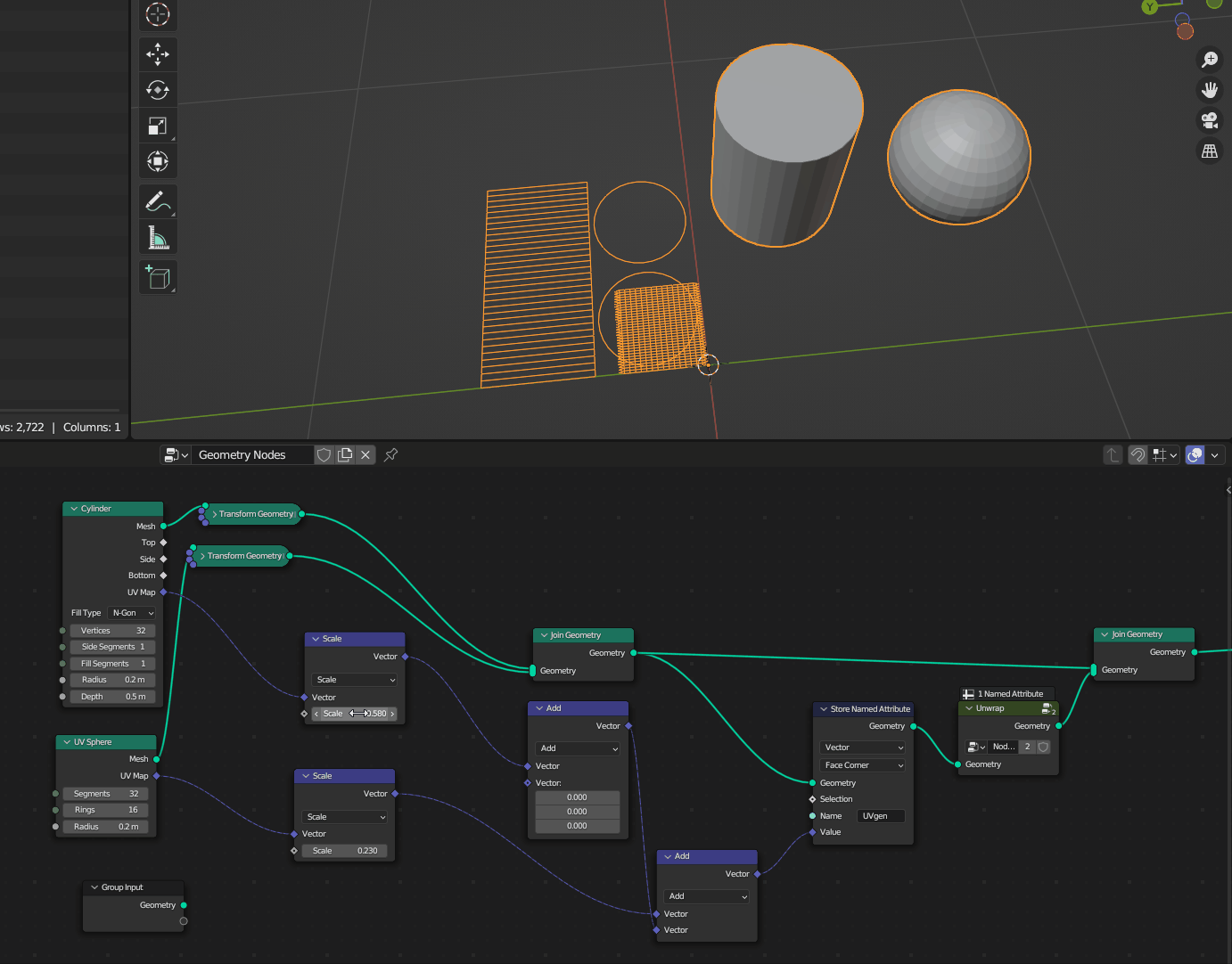 Combining UV Coordinates of Multiple Objects in Geometry Nodes