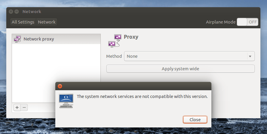 networking Update made my network stop working and receiving internal