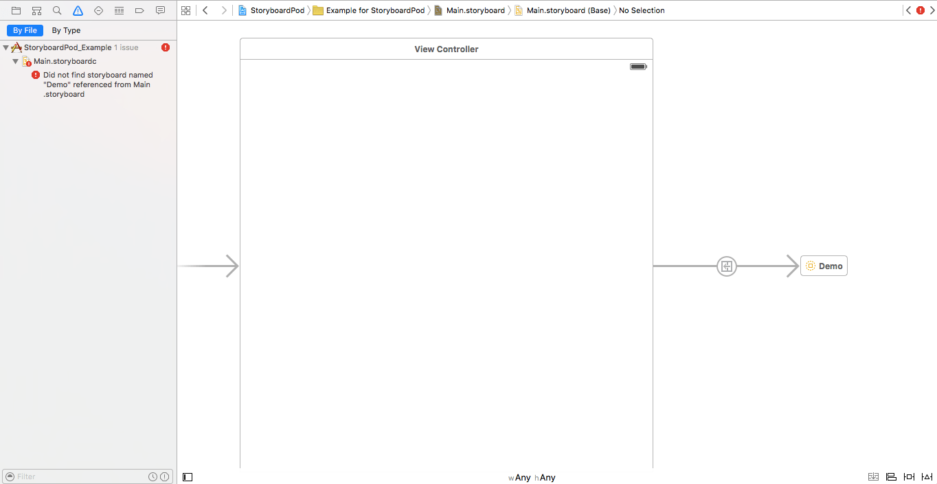 ios Xcode cannot find referenced Storyboard using Cocoapods Stack