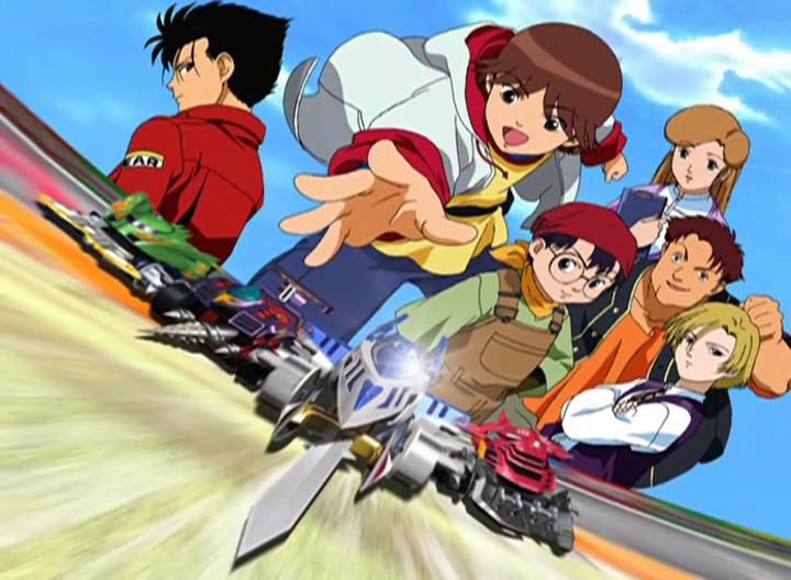 crush gear turbo Anime with guys battling each other using small cars