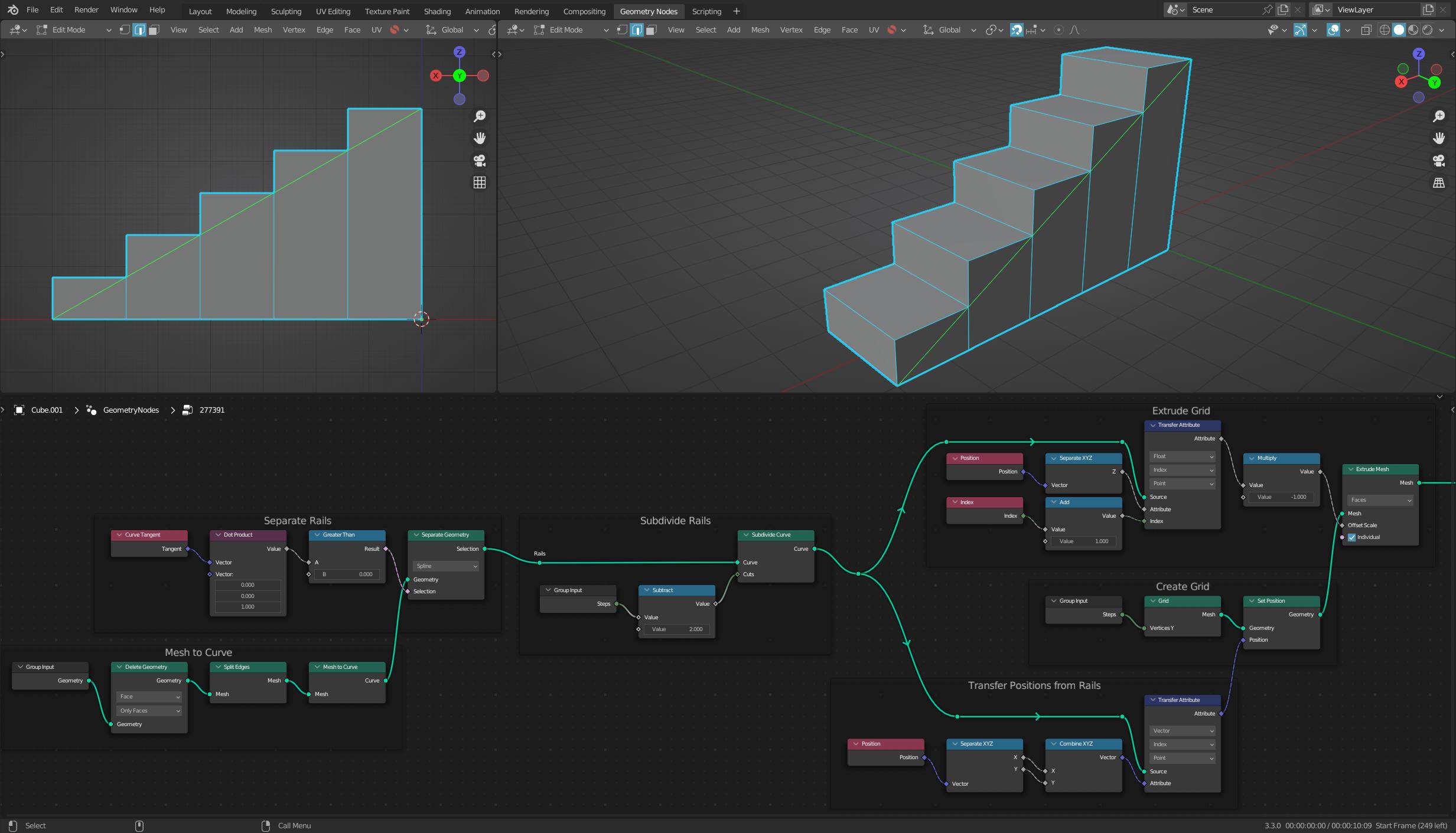 geometry nodes Is there a way to subdivide the face in one direction