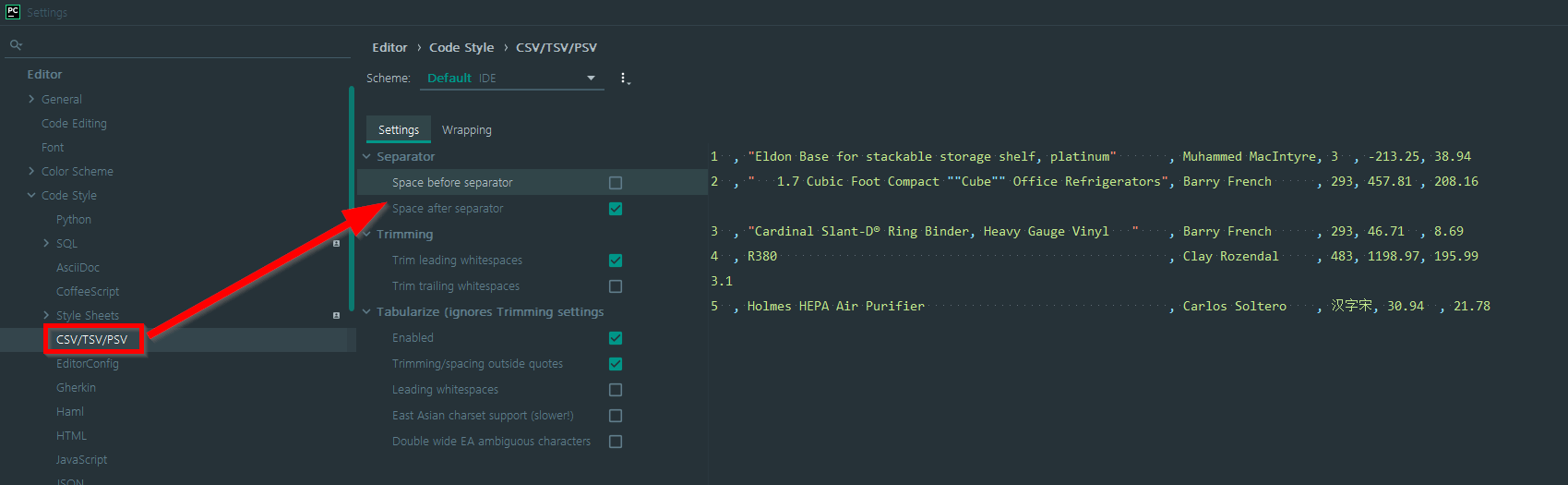 intellij idea Align CSV columns in PyCharm Stack Overflow