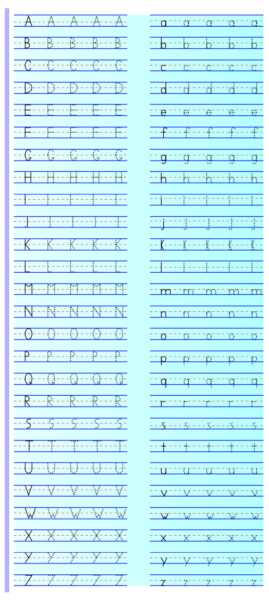[Tex/LaTex] Create alphabet tracing worksheet Math Solves Everything