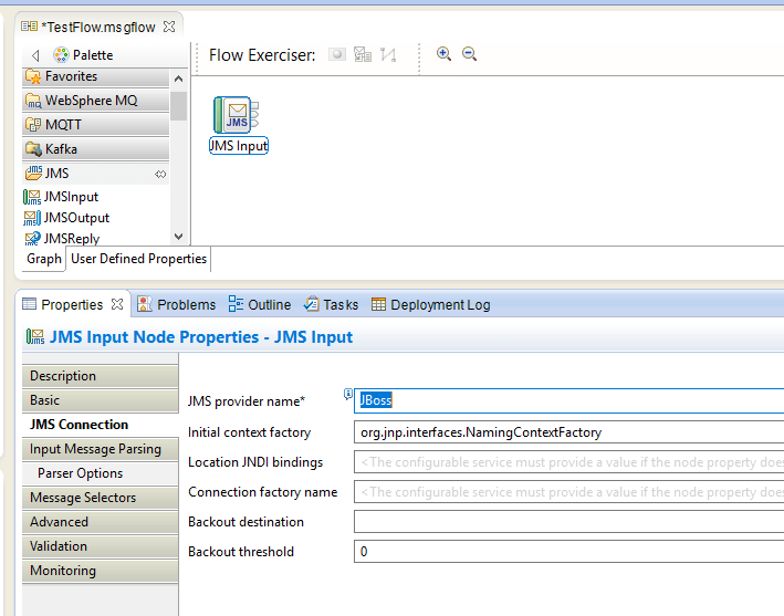 How to Read message from Jboss JMS Queue using IIB ESB Toolkit Stack