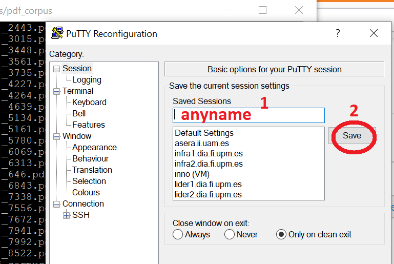 Saving the PuTTY session logging Stack Overflow