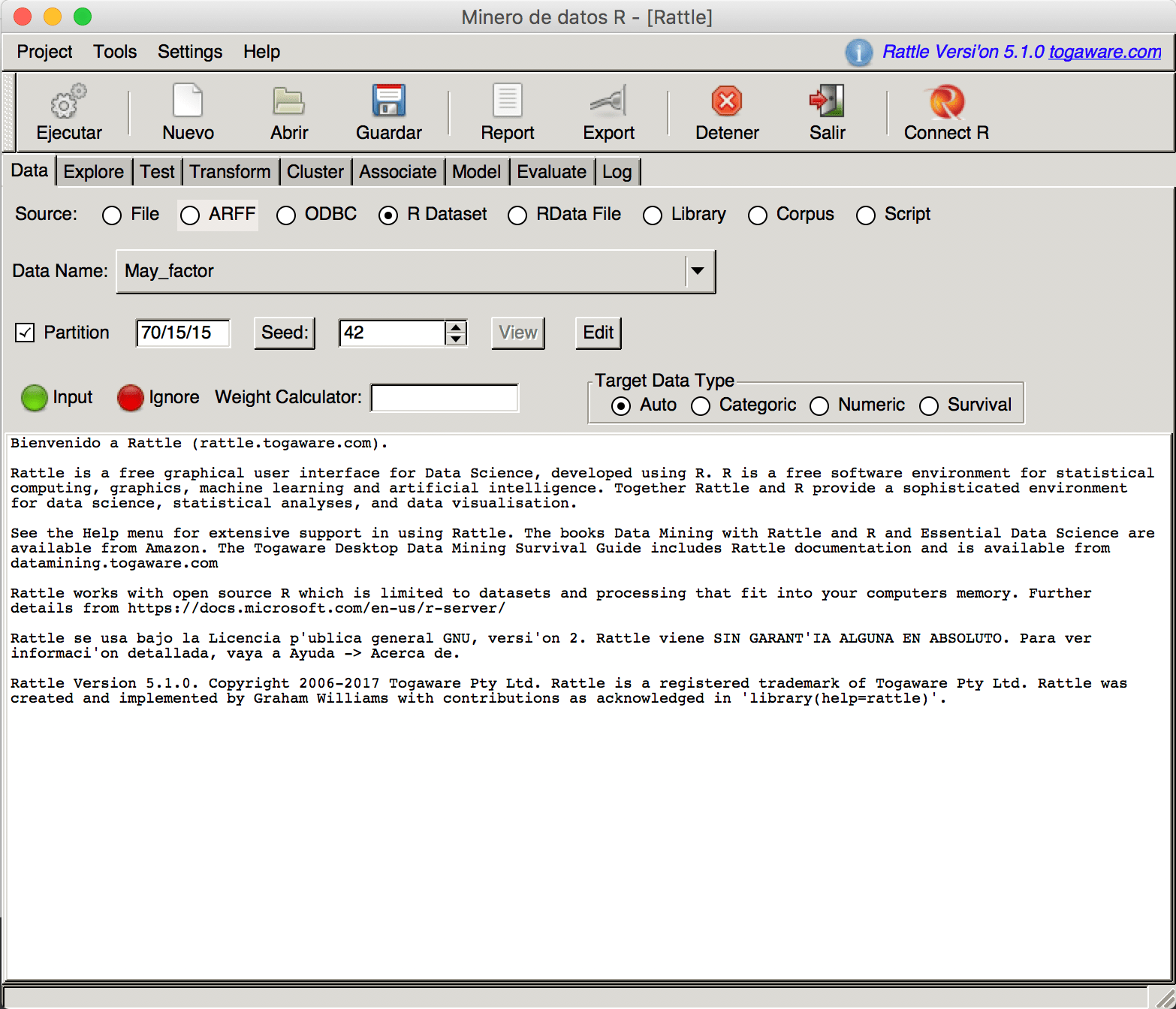 rstudio Rattle, R, Error en botón ejecutar Stack Overflow en español