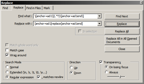 regex Find and replace notepad++ with wildcards Super User