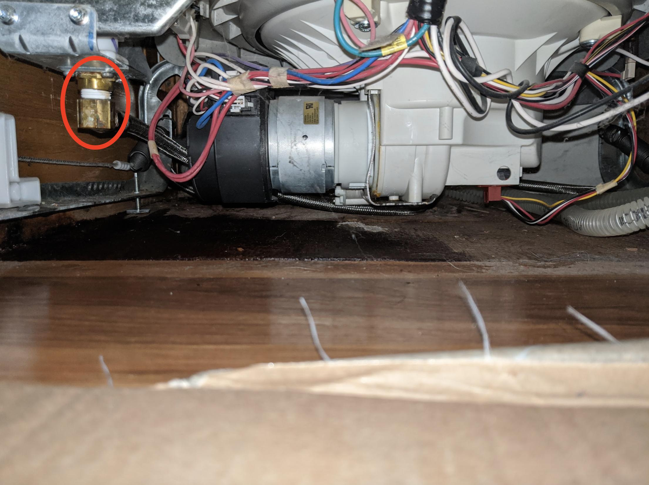 plumbing - Bottom of dishwasher leaking when not running - Home