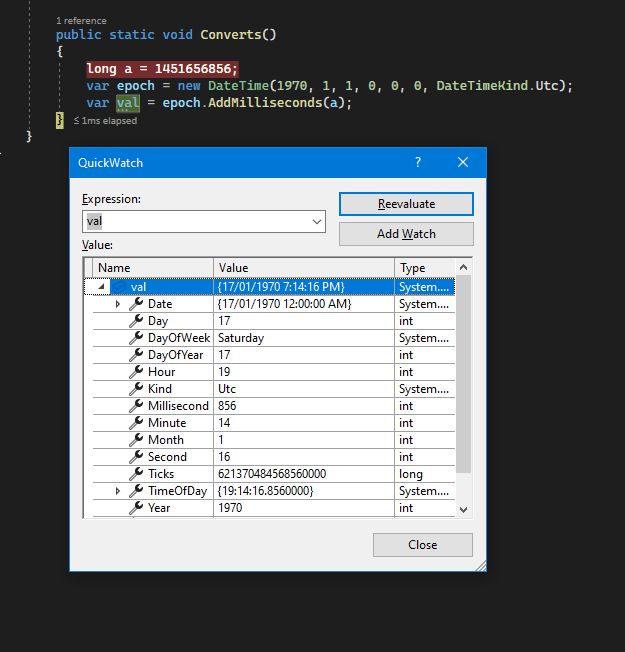 C Convert long value to specific date time (timezone dont matter