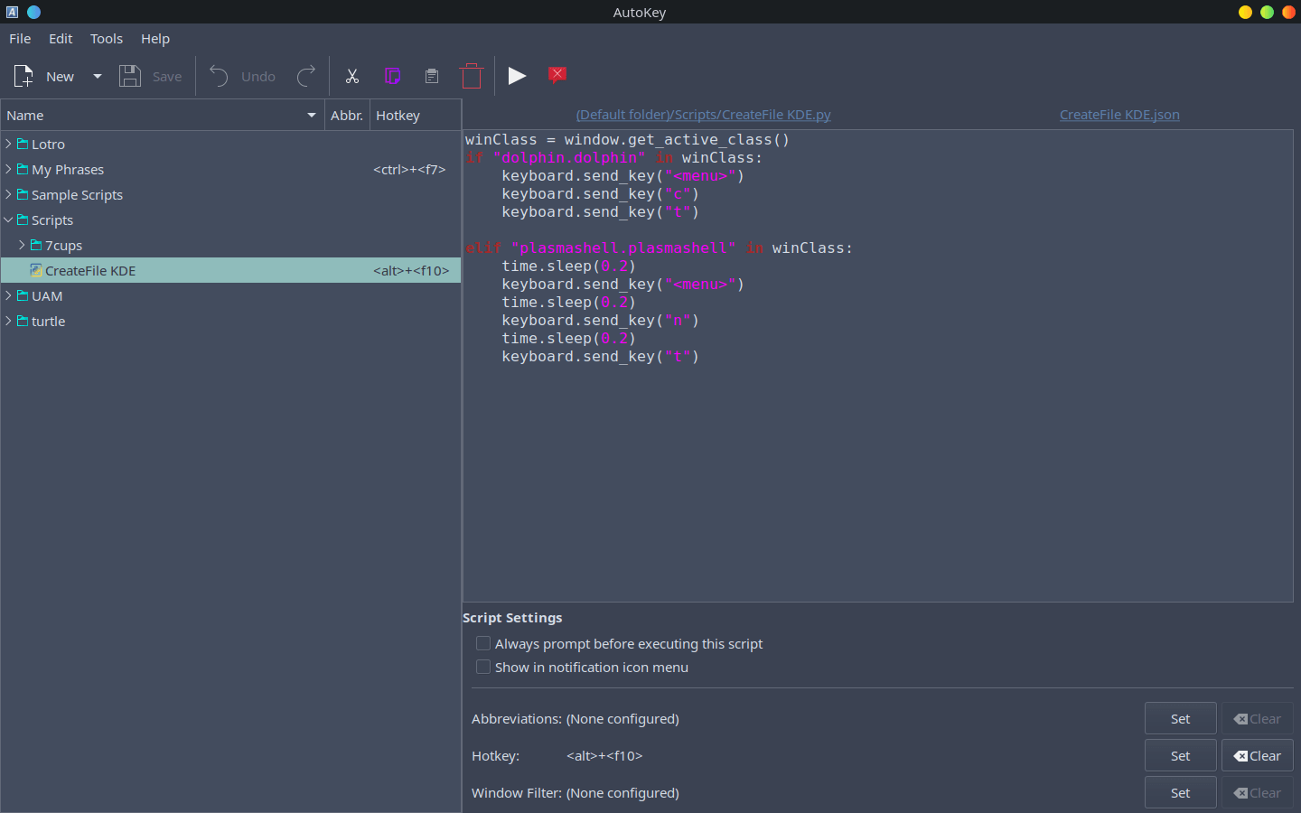 kubuntu Assigning keyboard shortcuts to KDE Dolphin service menus