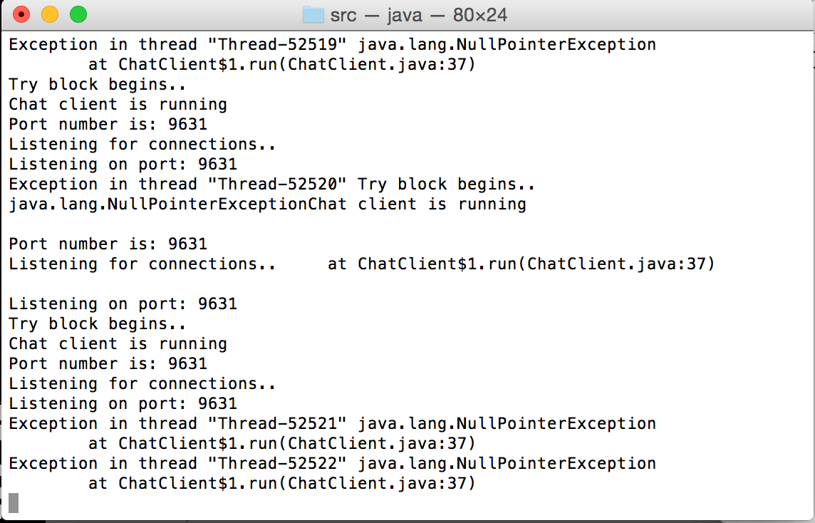 multithreading Java Thread Bind Exception combined with address