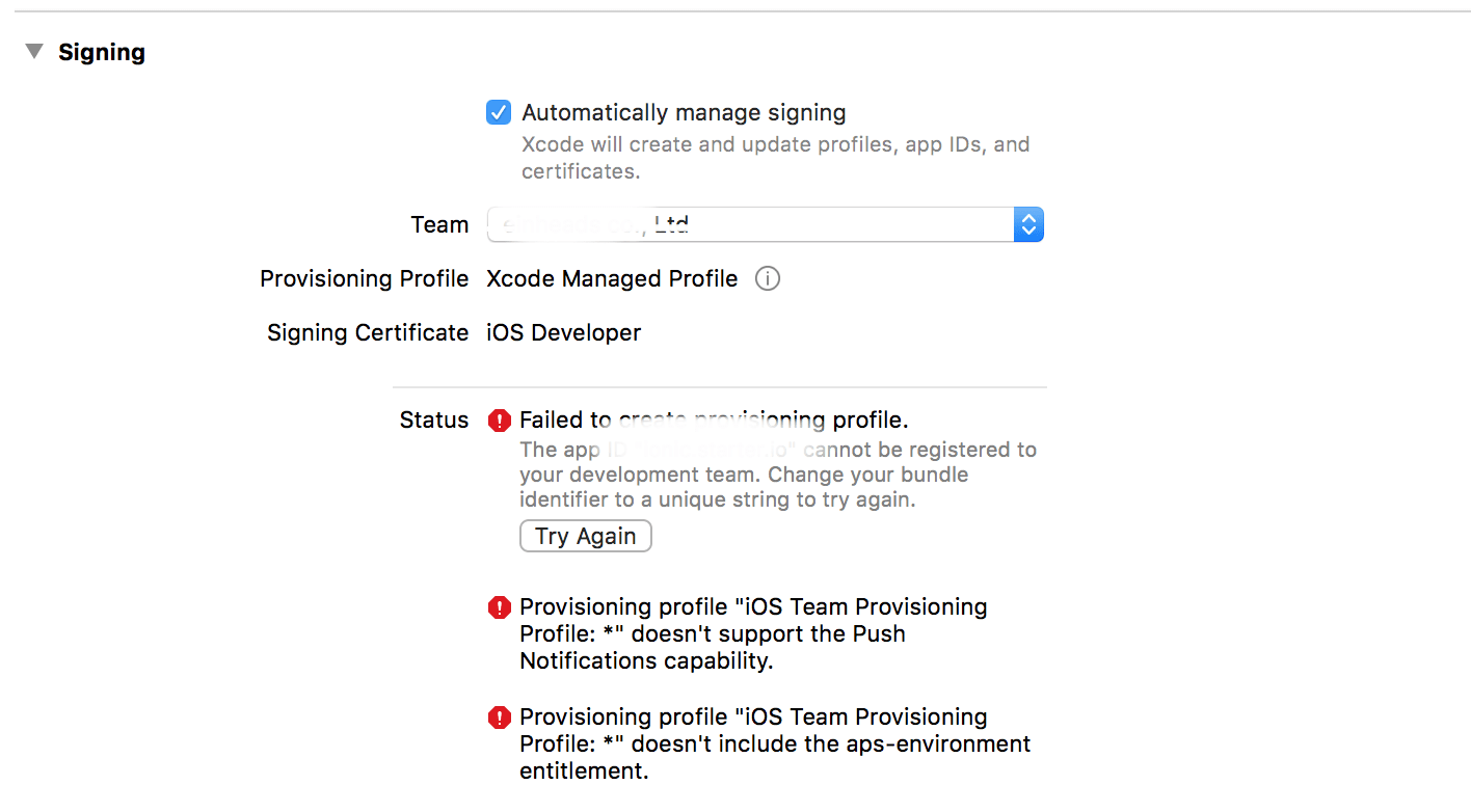 android The app ID myId cannot be registered to your development team