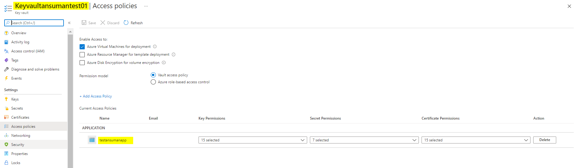 powershell - Enable Keyvault certificate to existing Azure app services