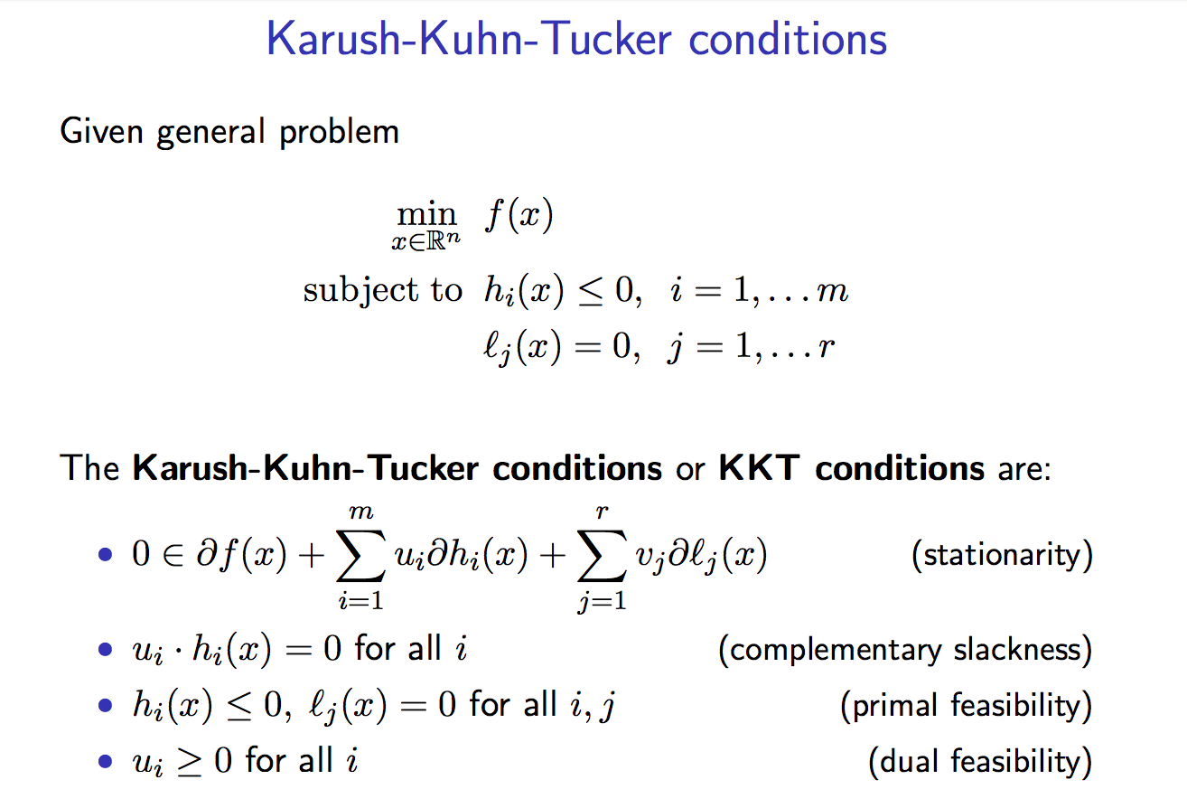 optimization - Confusion about definition of KKT conditions