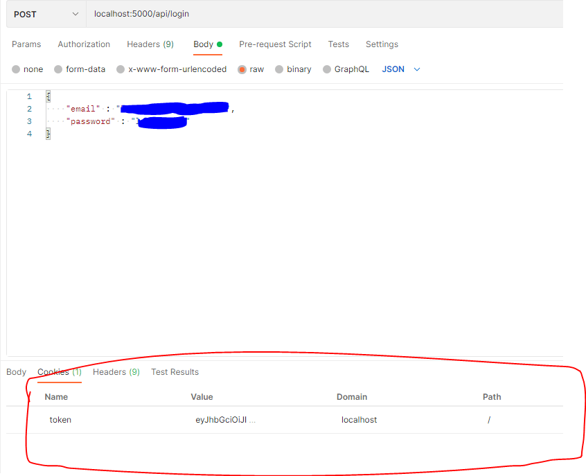 javascript how to get cookie in react passed from express js api