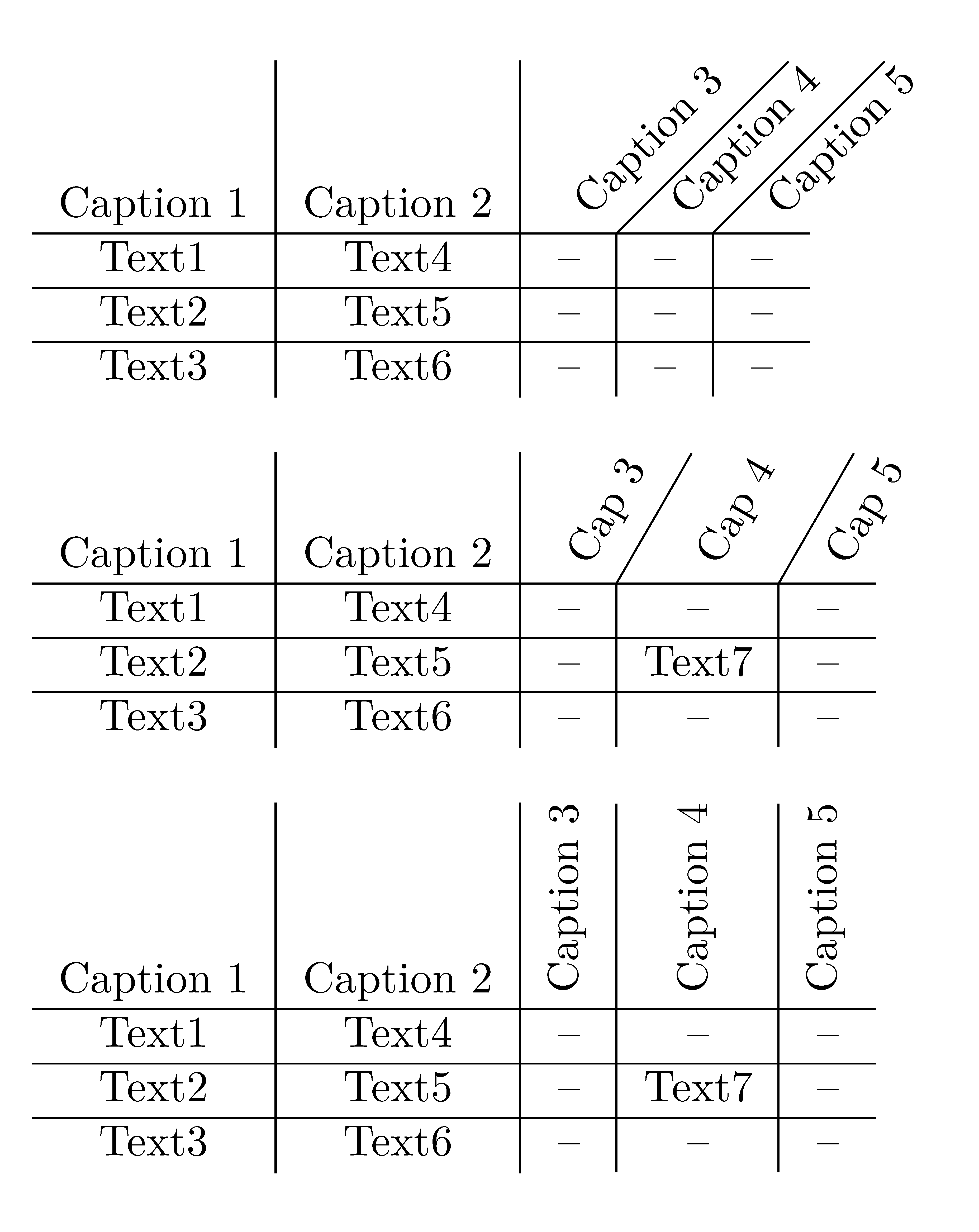 Rotate column titles AND lines in tabular TeX LaTeX