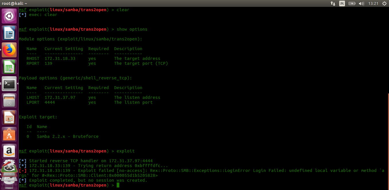 exploit trans2open not working on metasploit Information Security