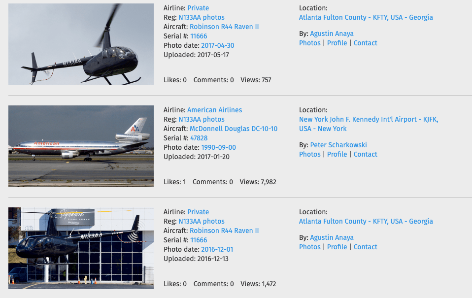aircraft identification How can an helicopter end up with the same