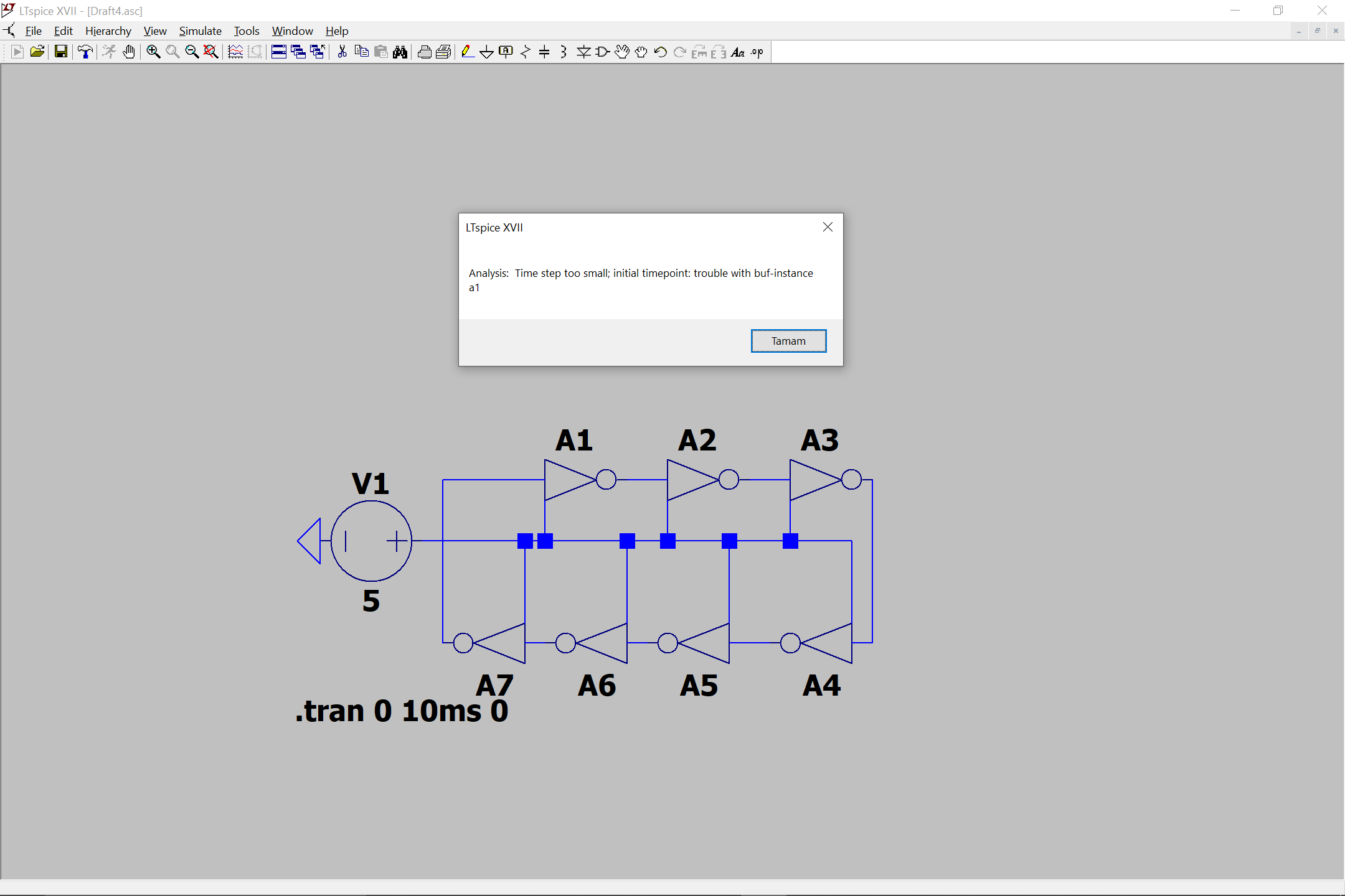 LTspice Time step too small problem Electrical Engineering Stack