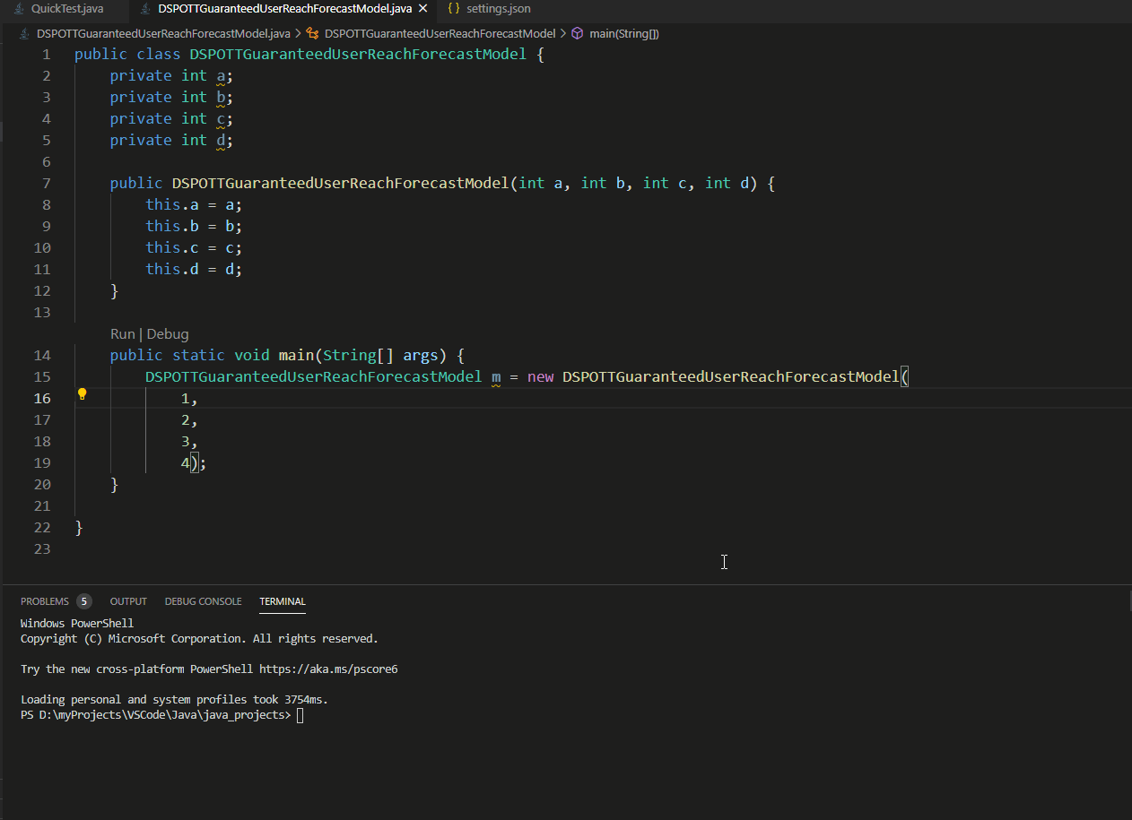 java Vscode eclipse formatter setting to align method parameters