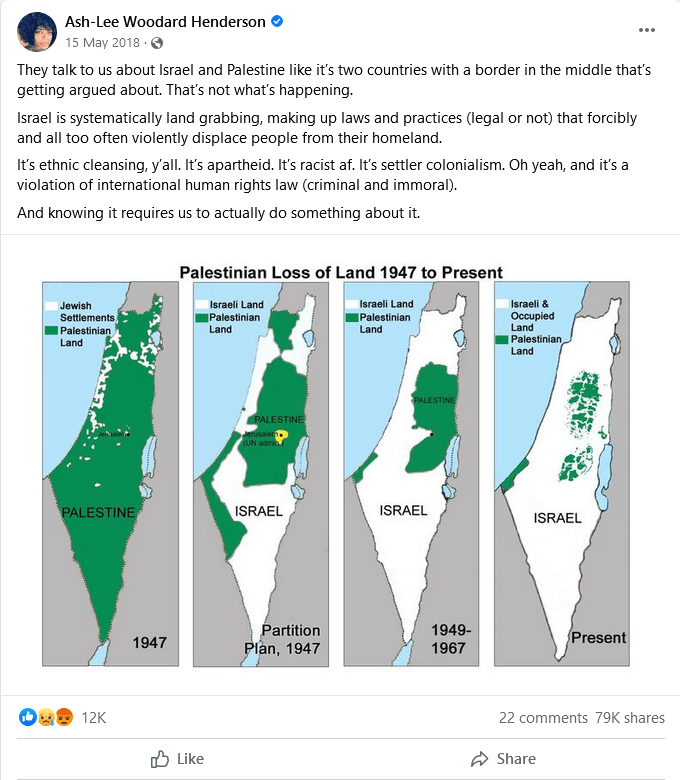 history Is this infographic about Palestinian loss of land since 1947