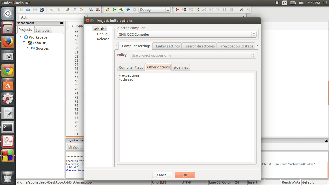 c++ How to get the multithreaded working in CodeBlocks? Stack Overflow