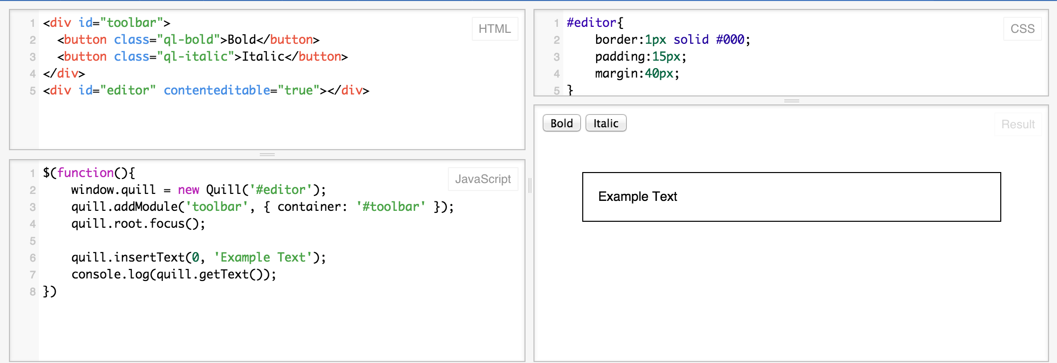 How to apply Quill.js to an already content editable element? · Issue