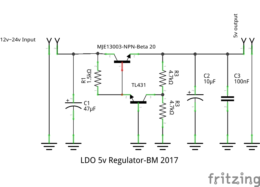 voltage regulator TL431 LDO series pass transister heating up Electrical Engineering Stack