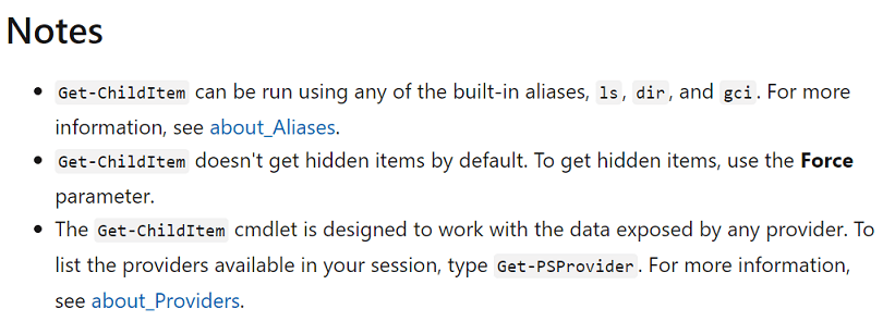 Documentation for alias definitions for PowerShell arguments used with