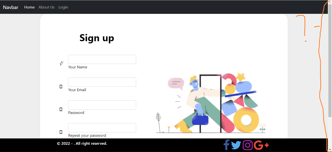 html Eliminate scrollbar from main div in bootstrap Stack Overflow