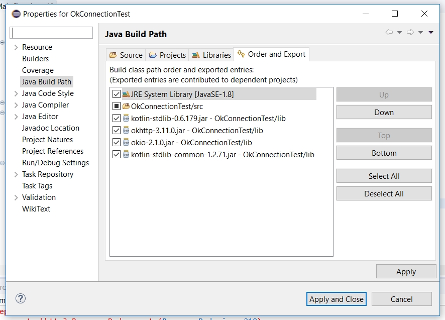 eclipse java.lang.NoClassDefFoundError kotlin/TypeCastException when