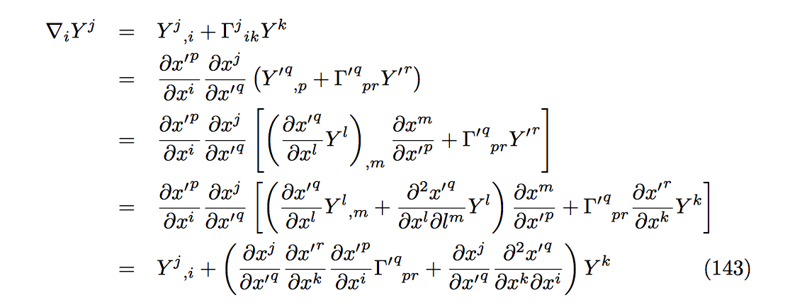 differential geometry Christoffel Symbols and the change of