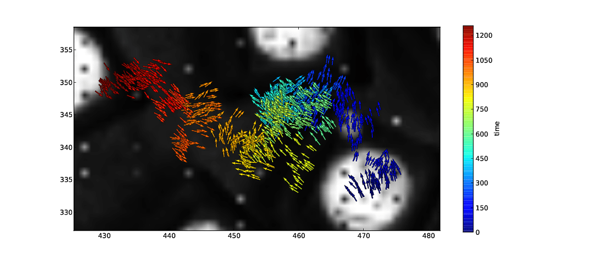 python Matplotlib quiver and imshow superimposed, how can I set two