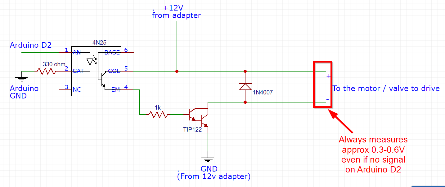 opto isolator Small output voltage even if transistor is not