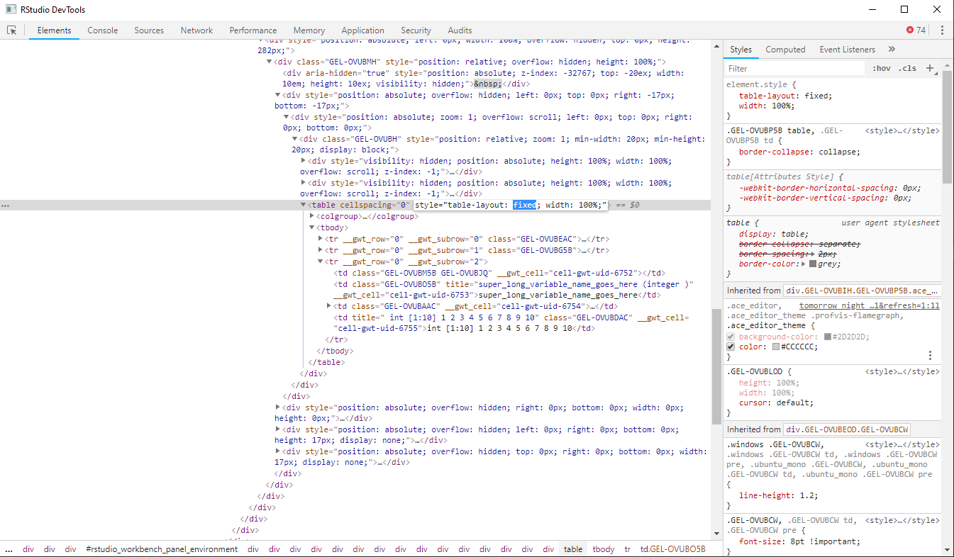 r Unable To See Variable Names In Environment Pane in RStudio v0.98.
